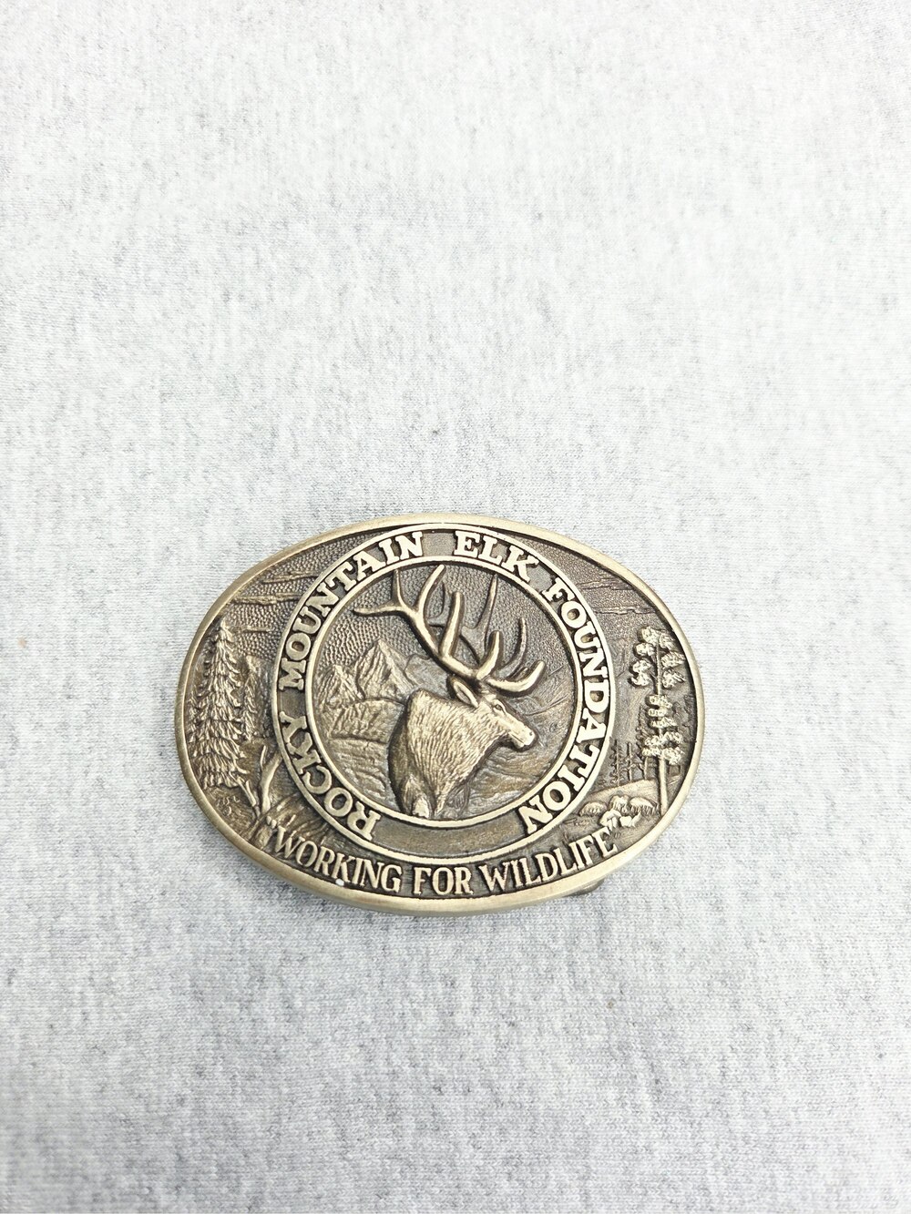 Rocky Mountain Elk Foundation Solid Brass Belt Buckle
